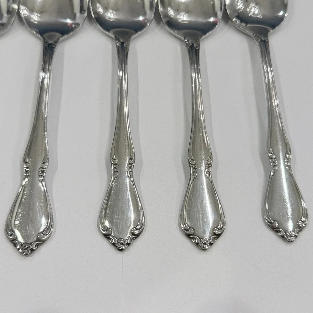 Oneidacraft Deluxe Chateau Teaspoons Set of 7 Stainless Steel 6 1/8